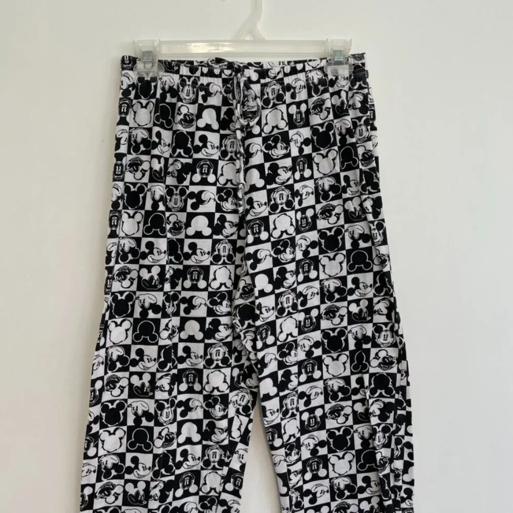 DISNEY x JERRY LEIGH Mickey Mouse Checker Print Lounge Pajama Pant Checkered JRS - Picture 3 of 16